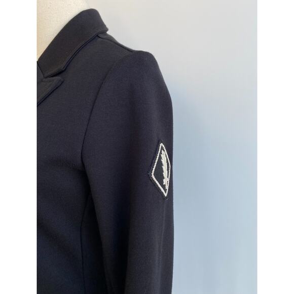 Miller Wendt Black Soft Knit Sloane Blazer Military Patches Large size XS - Picture 5 of 15